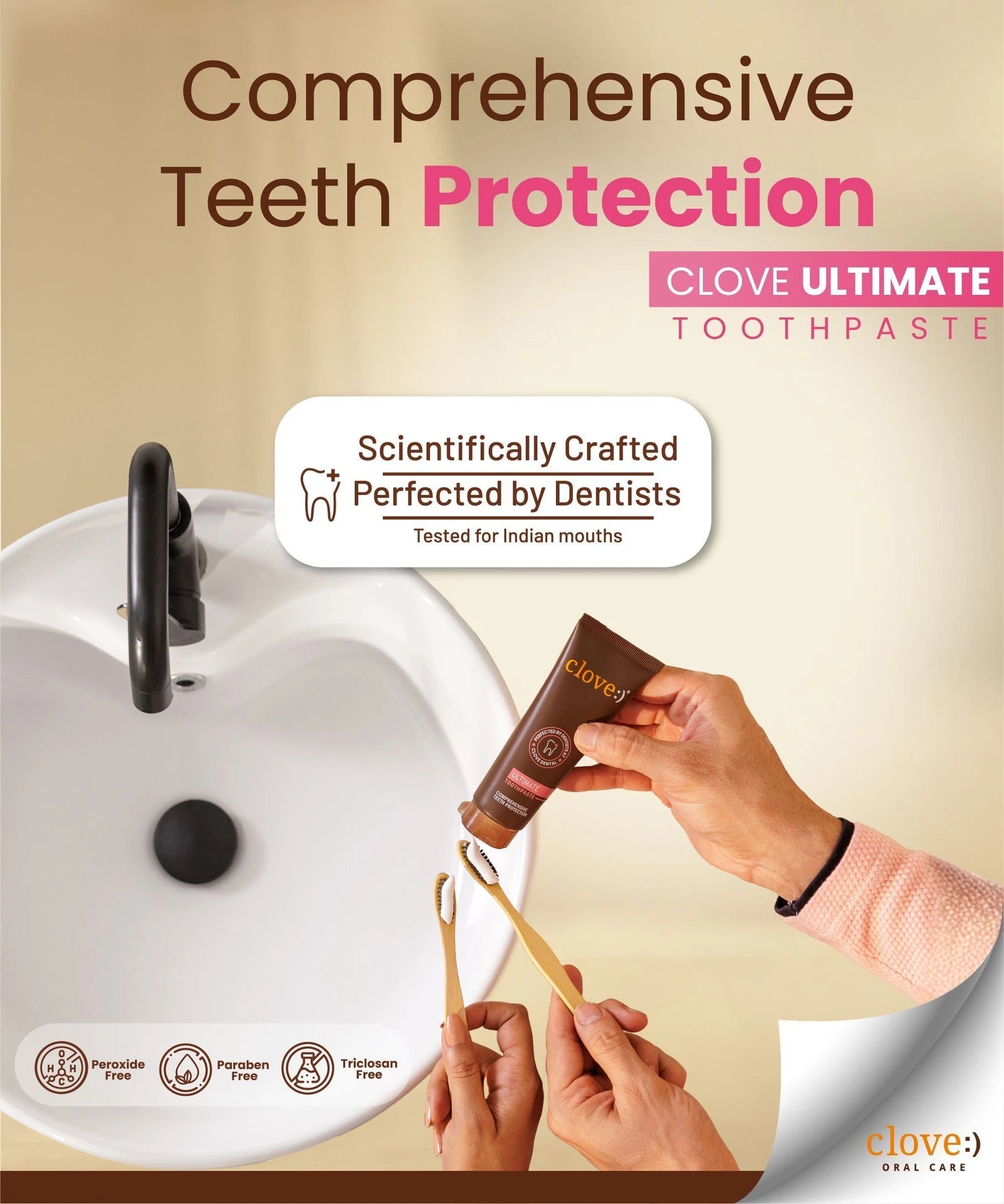 Clove Ultimate Mint Toothpaste | Anti Cavity, Teeth Whitening & Healthy Gums Toothpaste | 100g