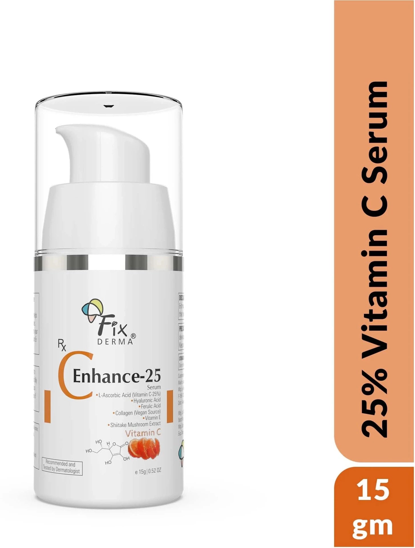 Fixderma C Enhance 25% Vitamin C Serum | Anti-Aging, Skin Brightening & Lightening Face Serum | 15ml
