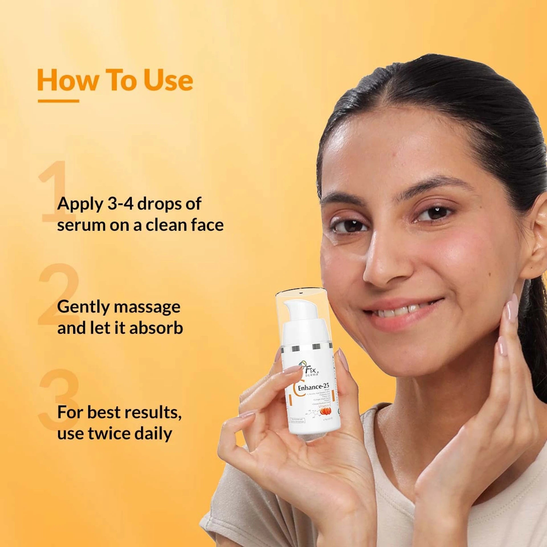 Fixderma C Enhance 25% Vitamin C Serum | Anti-Aging, Skin Brightening & Lightening Face Serum | 15ml