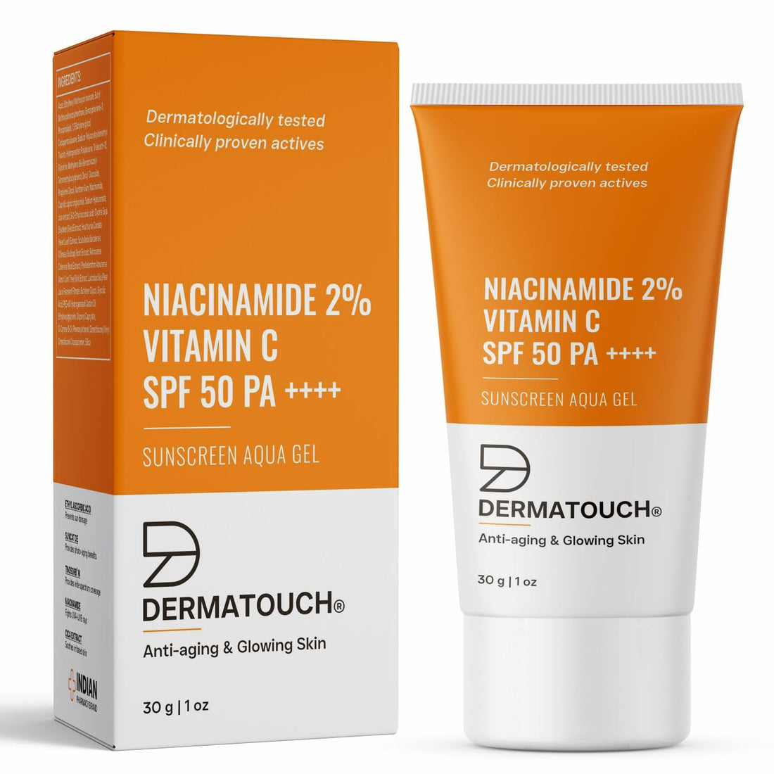 DERMATOUCH Niacinamide 2% Vitamin C SPF 50 PA++++ Sunscreen Aqua Gel 30g