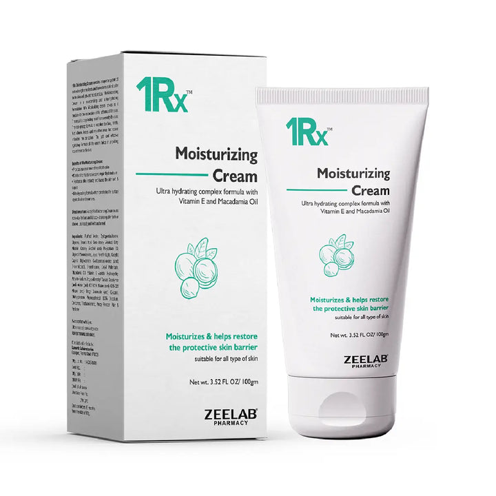 1RX Moisturizing Cream, 100g (Glycerin, Dimethicone, Liquid Paraffin, Macadamia Oil & Vitamin E)