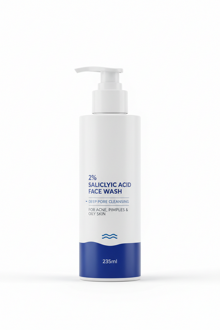 2% Salicylic Acid Face Wash | Deep Pore Cleansing Face Cleanser for Acne, Pimples & Oily Skin | 235ml