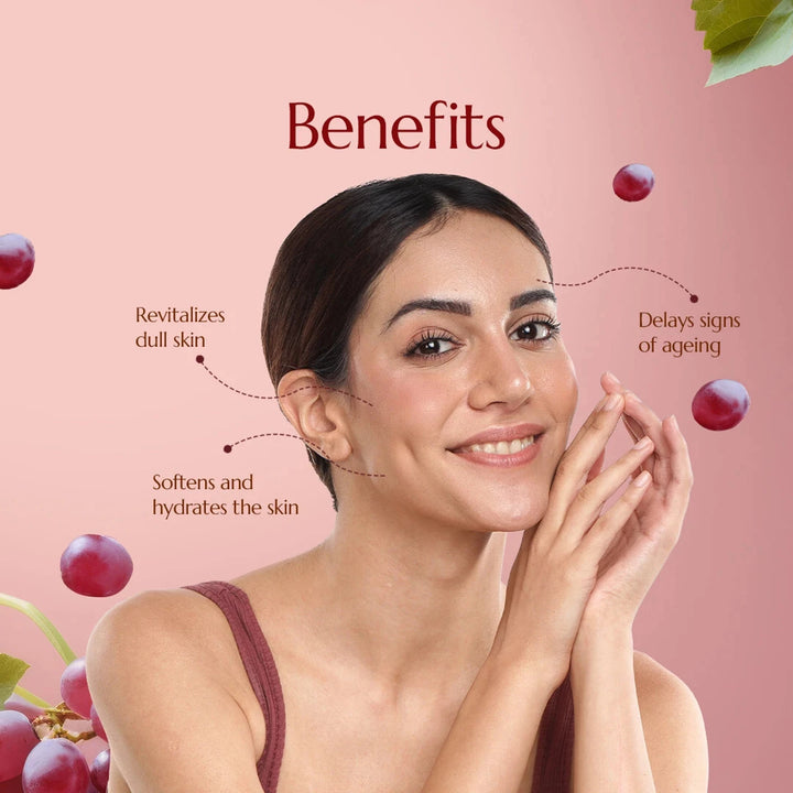 Astaberry Wine Face Wash for helps in cleansing and moisturization of the skin - providing glow and radiance | exerts a powerful antioxidant effect to help delay ageing