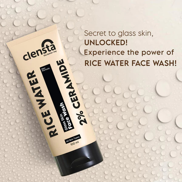 Clensta Rice Water Face Wash 2% Ceramide for Glass Skin| 100ml