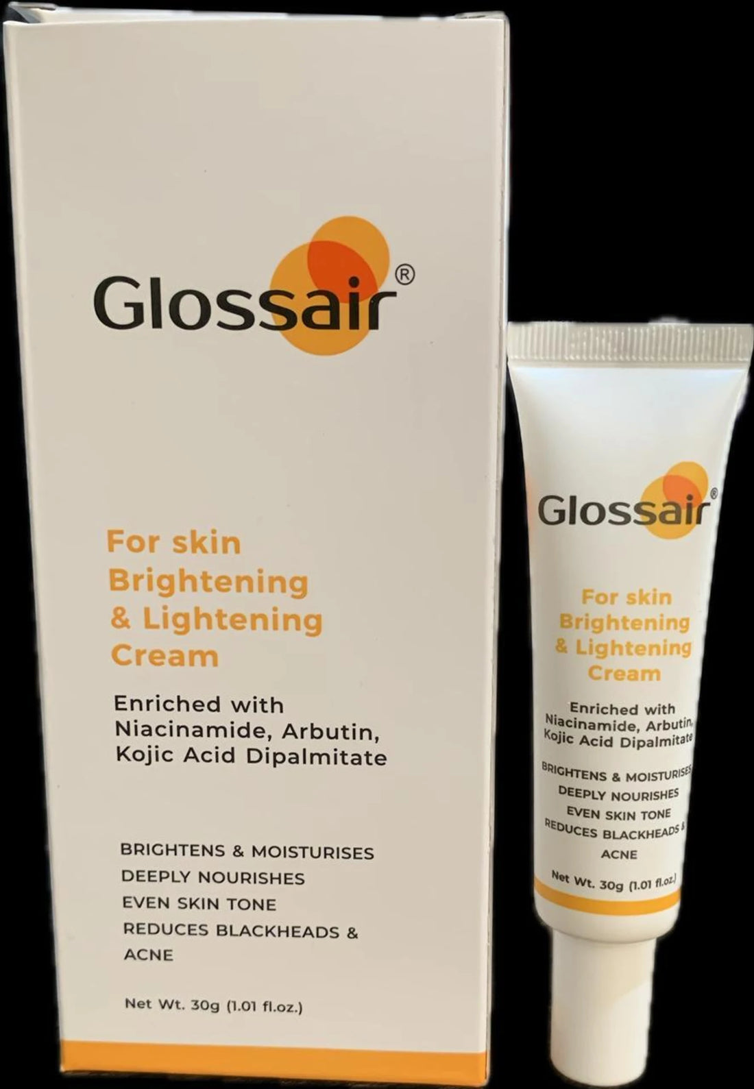 Glossair Skin Brightening & Lightening Cream | Niacinamide, Arbutin & Kojic Acid Dipalmitate | 30g