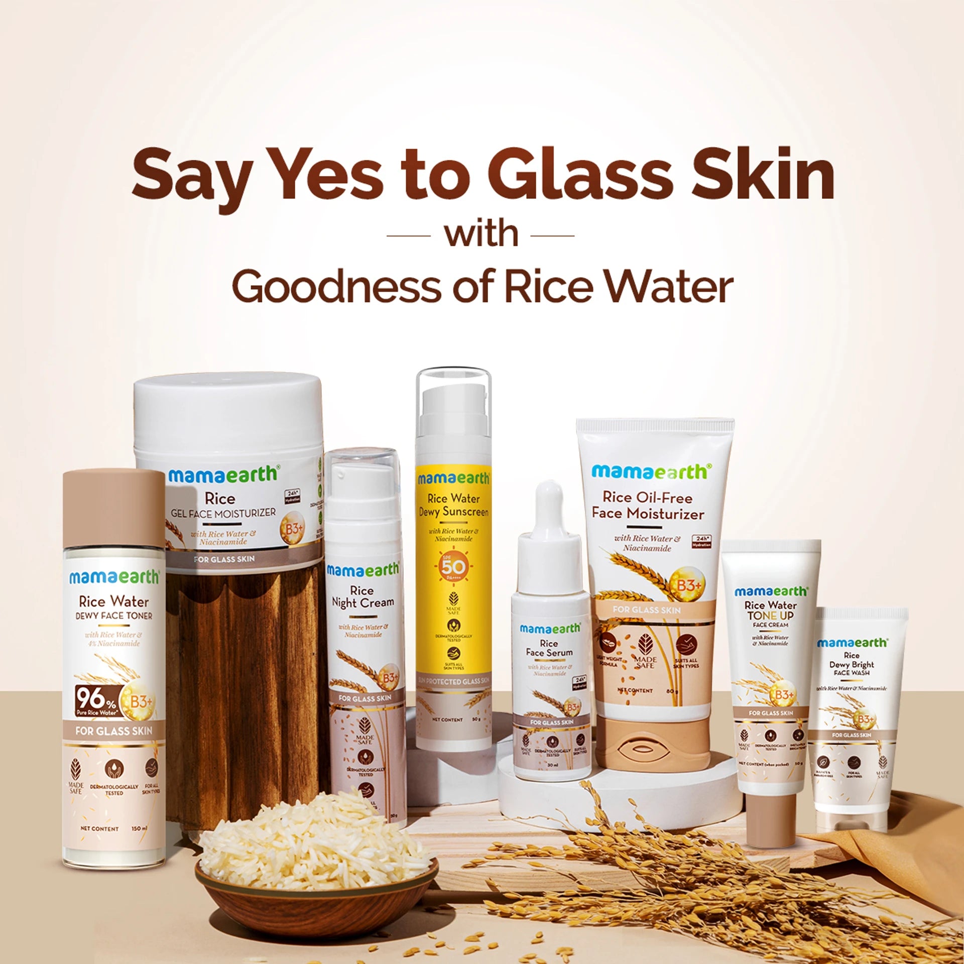 Mamaearth Rice Water & Niacinamide Face Wash | Korean Glass Skin Face Cleanser for Bright & Glowing Skin | 50ml