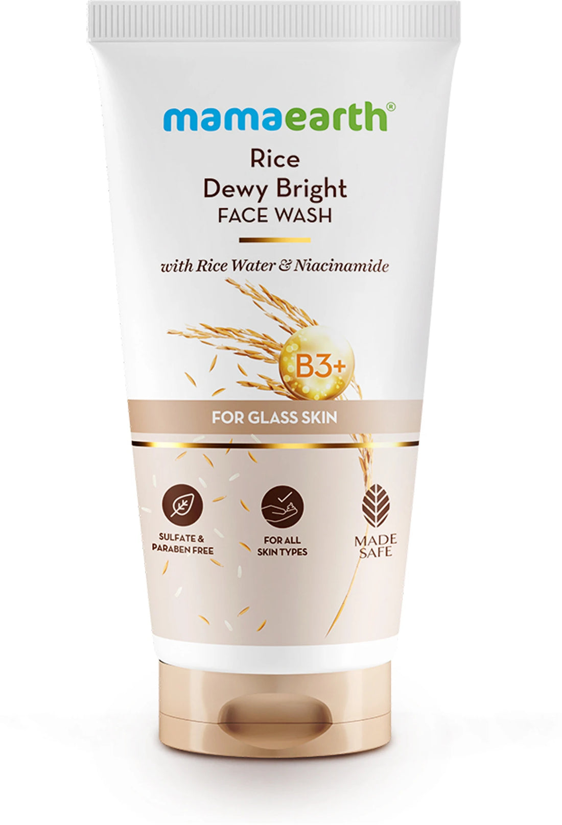 Mamaearth Rice Water & Niacinamide Face Wash | Korean Glass Skin Face Cleanser for Bright & Glowing Skin | 50ml