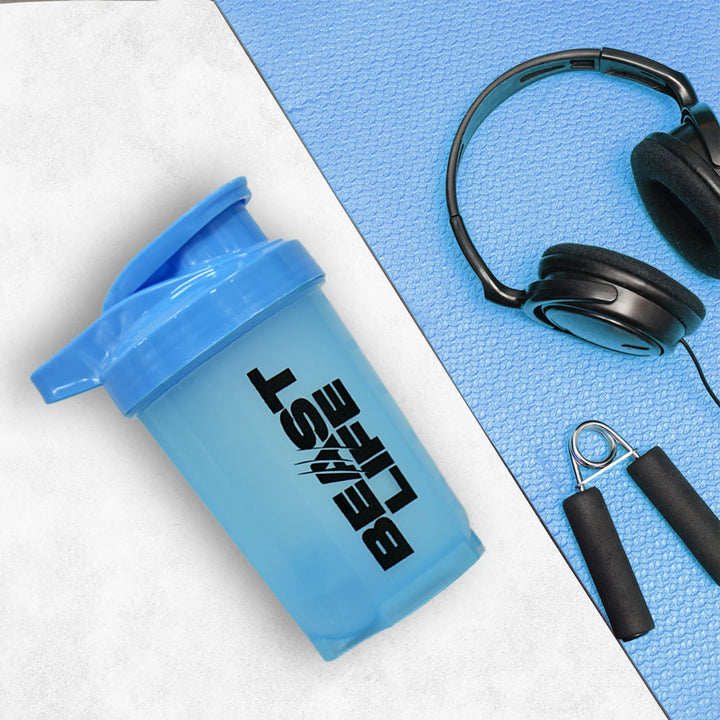BeastLife Plastic Shaker For Gym 100% Leak Proof BPA Free Bottle For All Workouts 500 ml Plastic Shaker (Pack of 1, Blue)