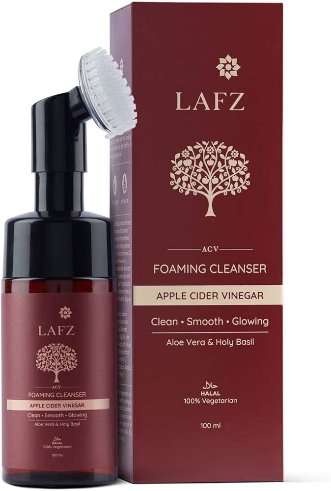 LAFZ Apple Cider Vinegar Foaming Face Wash | Built-in Brush For Deep Cleansing | With Aloe Vera & Basil | For All Skin Types | Face Wash For Men & Women - 100 ml
