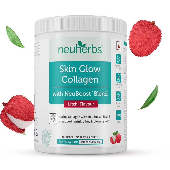 Neuherbs Marine Collagen Peptides – Litchi Flavour (200g)