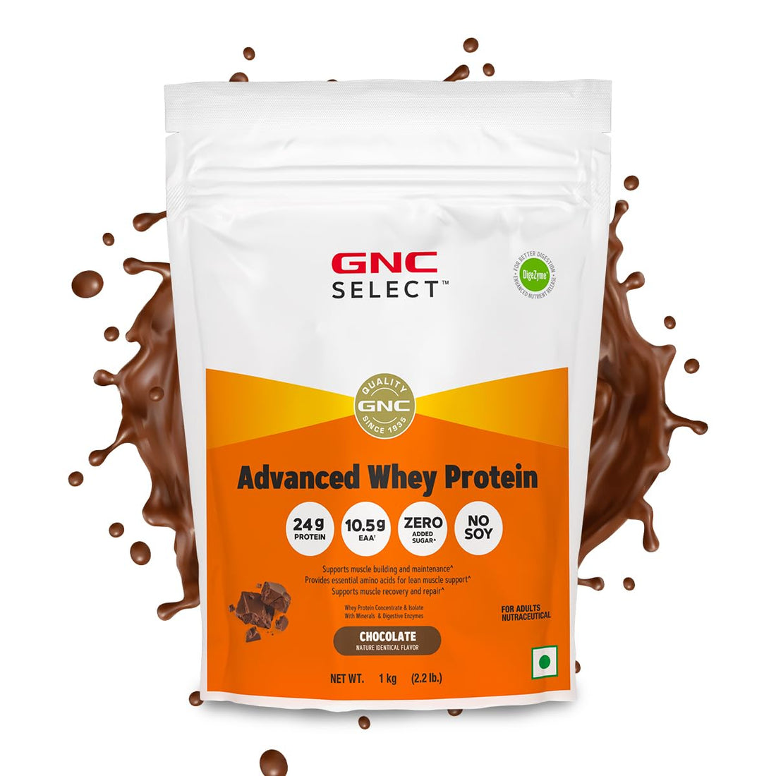 GNC Select Advanced Whey Protein Chocolate | High Protein for Muscle Growth, Strength & Recovery | 1kg