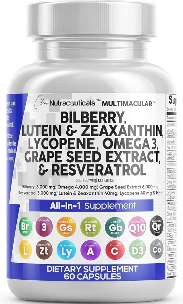 Omega 3 Fatty Acid 500mg, EPA 150mg, DHA 100mg, Bilberry Extract 50mg, Lutein 20% & Zeaxanthin 4%- 25mg, Beta carotene 4.8mg, Vitamin D3 10mcg Capsules
