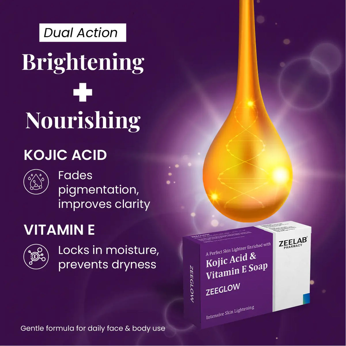 zeeglow max kojic acid and glutathione soap with vitamin e Zeeglow Max Glutathione Soap With Kojic | Glutathione Skin Whitening Soap | Kojic  Glutathione Soap main image 1