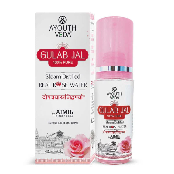 Ayouthveda Gulab Jal | Steam Distilled Real Rose Water 100ml