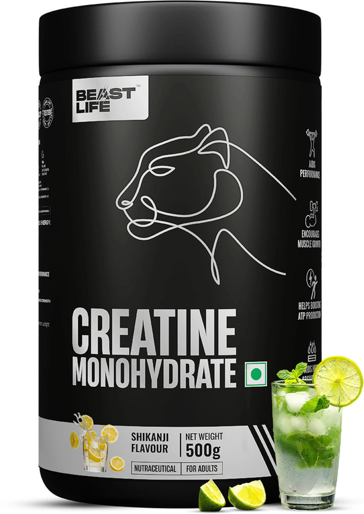 BeastLife Creatine Monohydrate | 166 Servings | Micronised Creatine| NABL Lab Tested Creatine