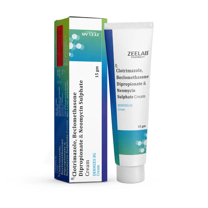 Beclometasone (0.025% w/w) + Neomycin (0.5% w/w) + Clotrimazole (1% w/w) Cream (15gm)