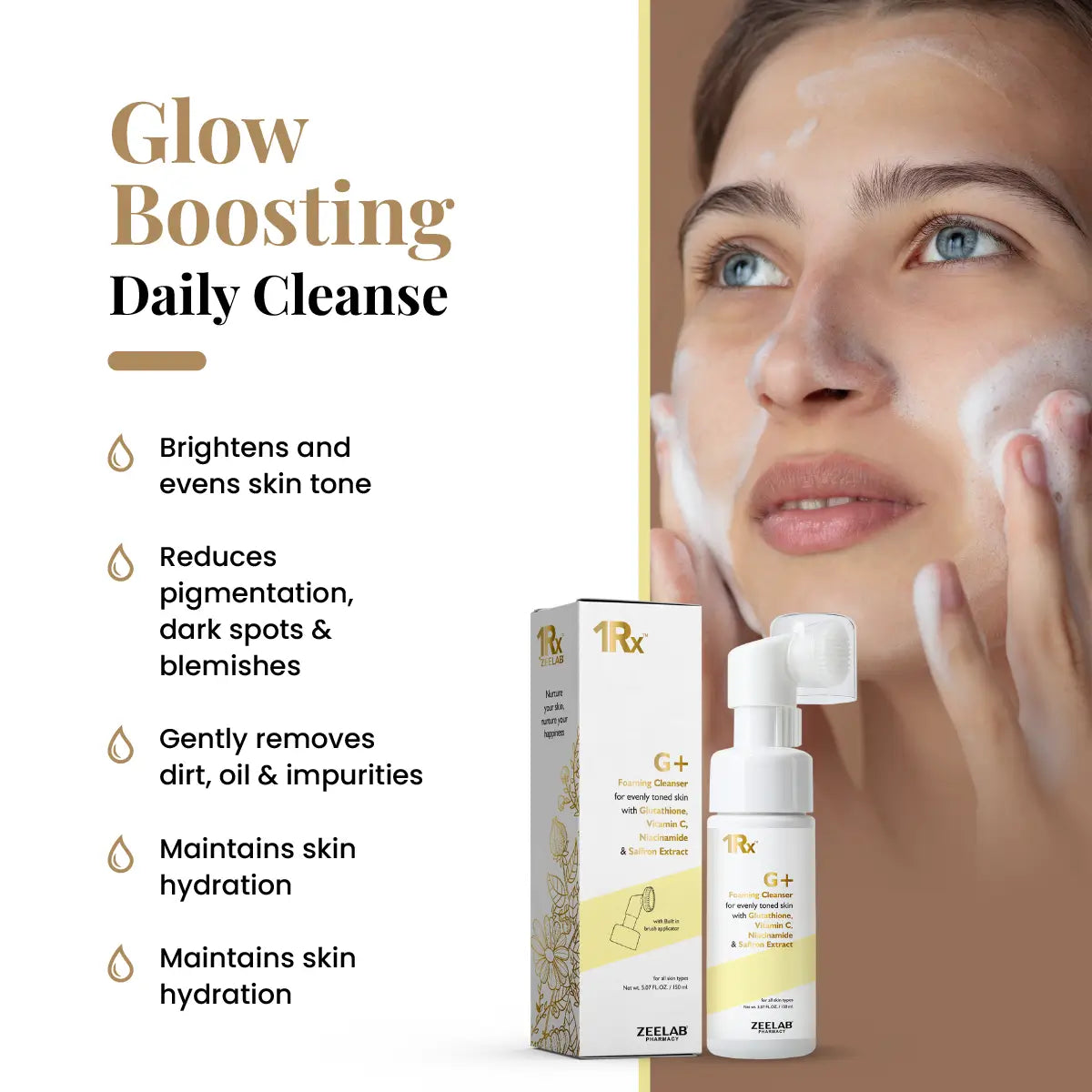 glutathione zeelab pharmacy Best Supplement in India ZEELAB 1Rx G+ Foaming Cleanser