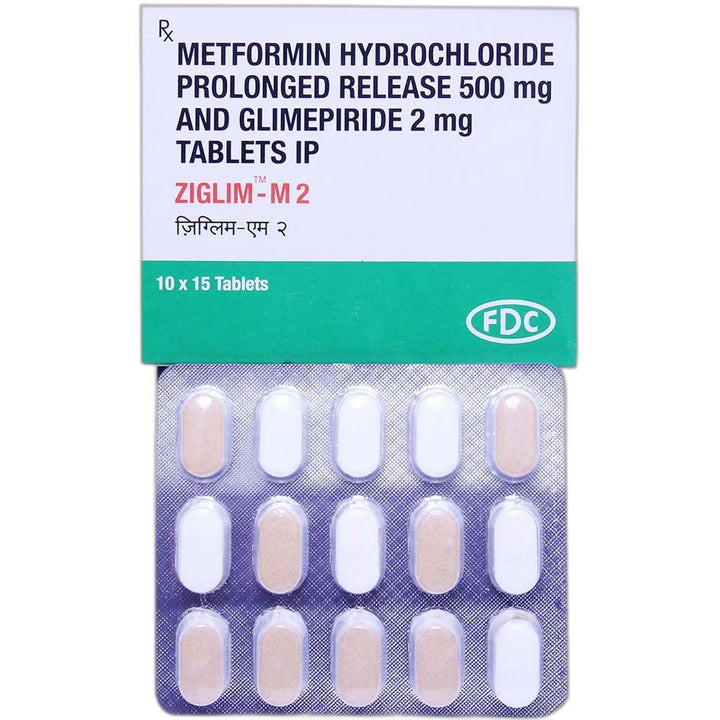 Metformin Hydrochloride Prolonged-release 500mg and Glimepiride 2mg Tablets IP