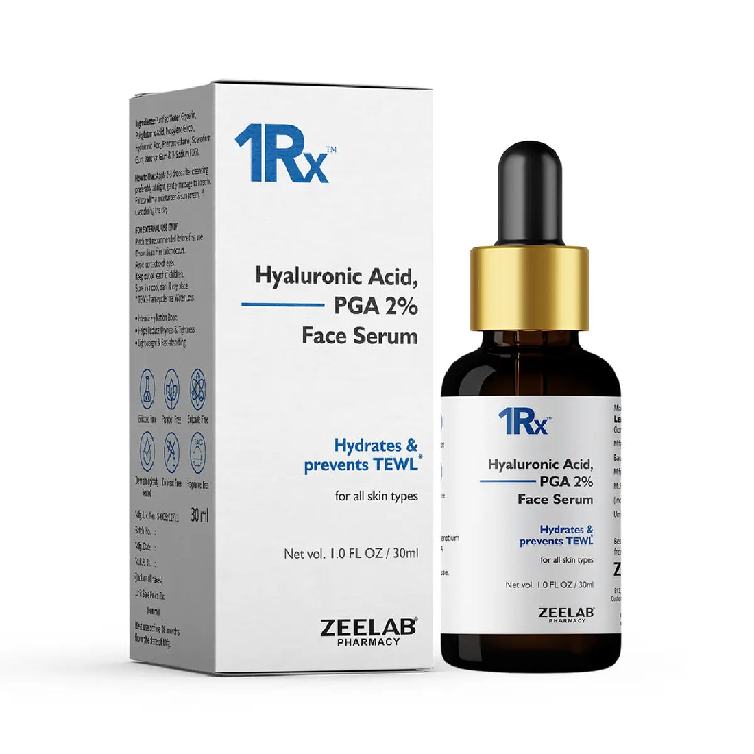 ZEELAB 1RX Hyaluronic Acid + PGA 2% Face Serum