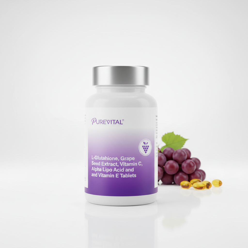 L-Glutathione, Grape Seed Extract, Vitamin C, Alpha Lipoic Acid and Vitamin E Tablets