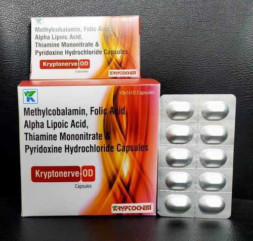 Methylcobalamin 1500mcg +Alpha Lipoic Acid 100mg +Pyridoxine 3mg +FolicAcid 1.5mg +Thiamine 10mg +Nutrients Capsule