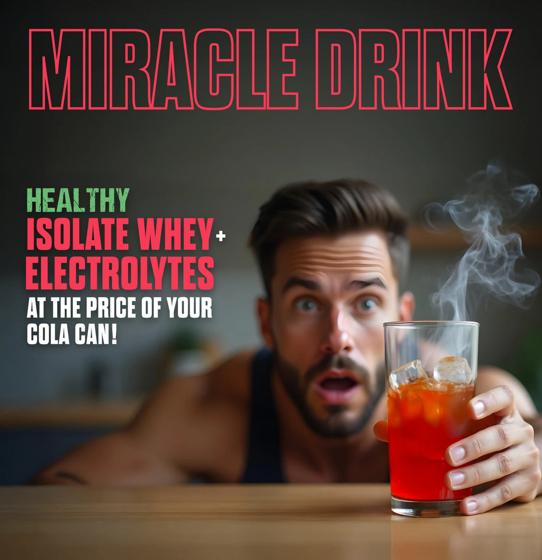 BIG MUSCLE Fizzy Whey Clear Whey Protein Isolate + Electrolytes | 80% Protein | 0g Lactose | 0 Added Sugar | Apple | 600g | Sports Nutrition Supplement