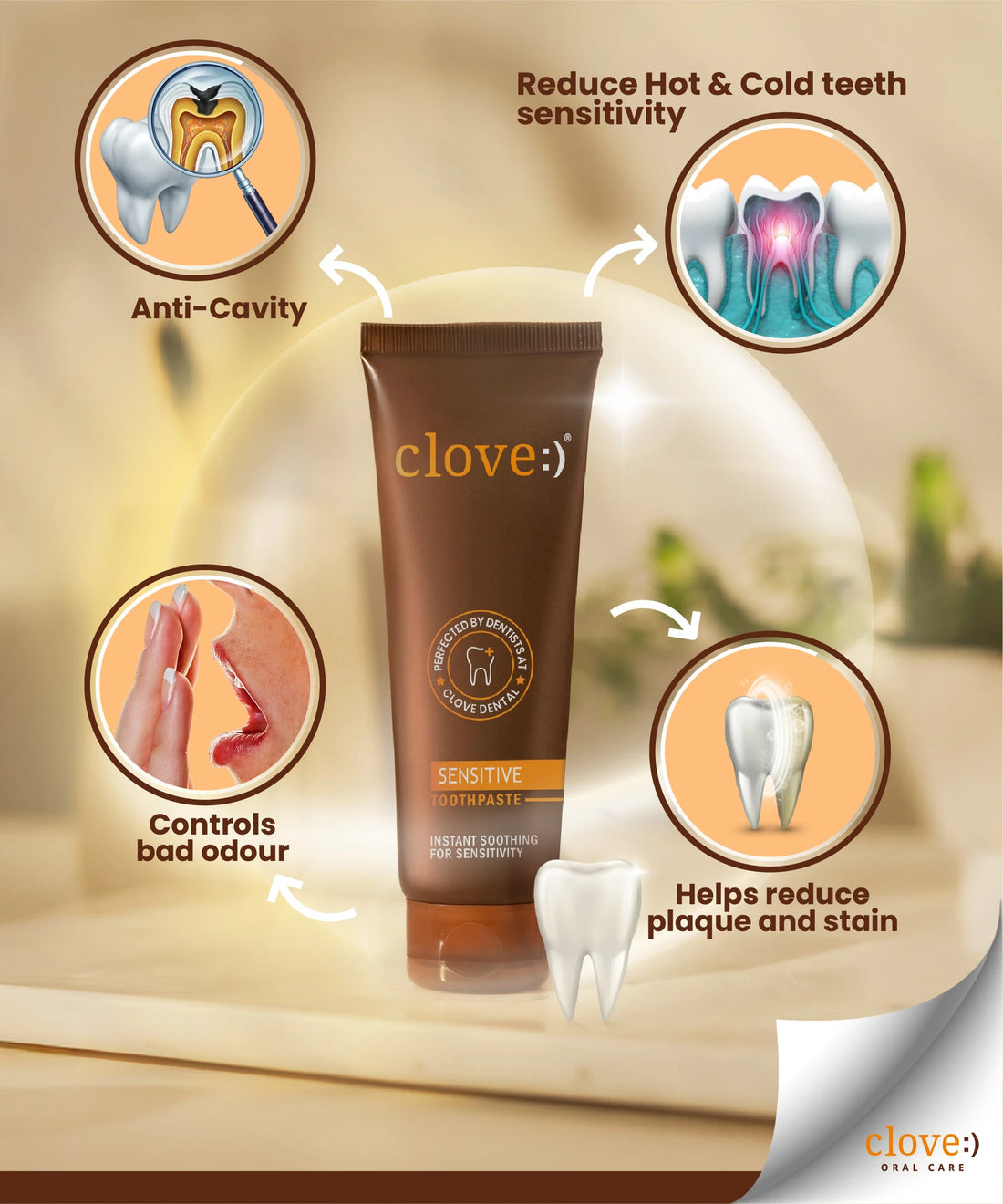 Clove Sensitive Dual Action Toothpaste | Instant Sensitivity Relief & Everyday Protection | 100g