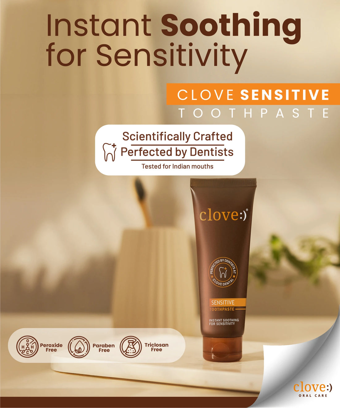 Clove Sensitive Dual Action Toothpaste | Instant Sensitivity Relief & Everyday Protection | 100g