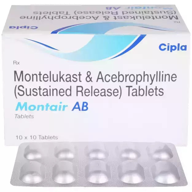 Acebrophylline 200mg (Sustained Release) and Montelukast 10mg Tablets