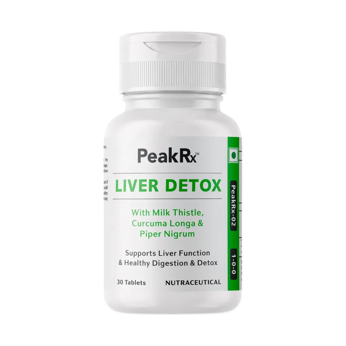 ZEELAB PeakRx Liver Detox Tablets | Milk Thistle, Curcuma Longa & Piper Nigrum for Liver Health & Detox Support