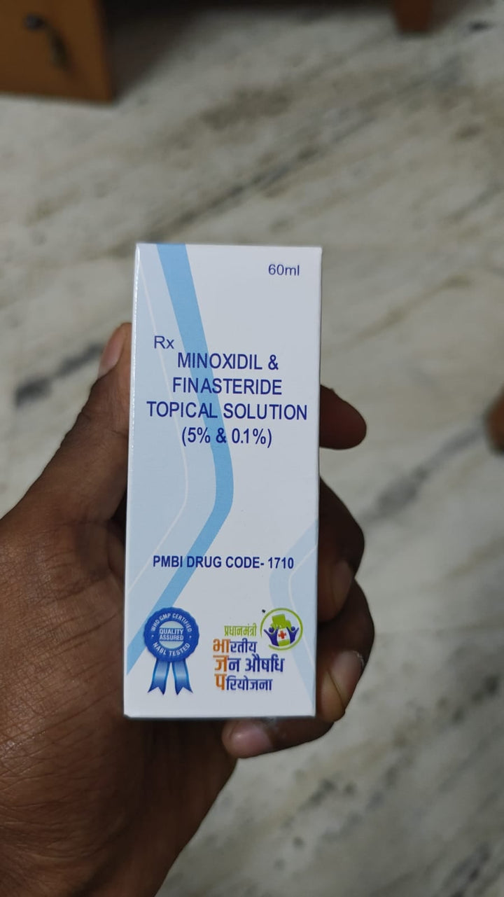Minoxidil 5% & Finasteride 0.1% Topical Solution | Hair Regrowth Treatment for Male Pattern Hair Loss | 60ml