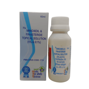 Minoxidil 5% & Finasteride 0.1% Topical Solution | Hair Regrowth Treatment for Male Pattern Hair Loss | 60ml