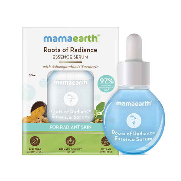 Mamaearth Roots Of Radiance Essence Face Serum For Brighting Skin With Ashwagandha & Turmeric For Radiant Skin 30 ml