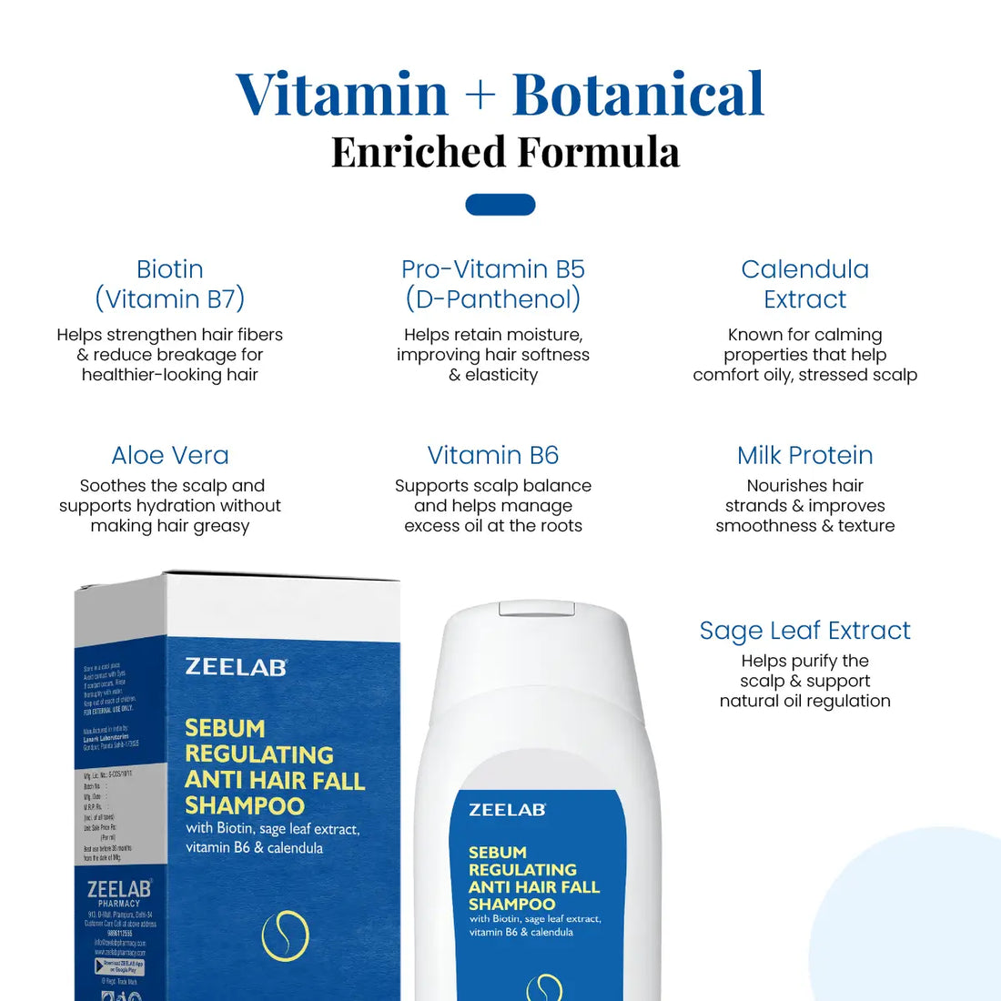 Zeelab Sebum Regulating Anti Hair Fall Shampoo 240ml