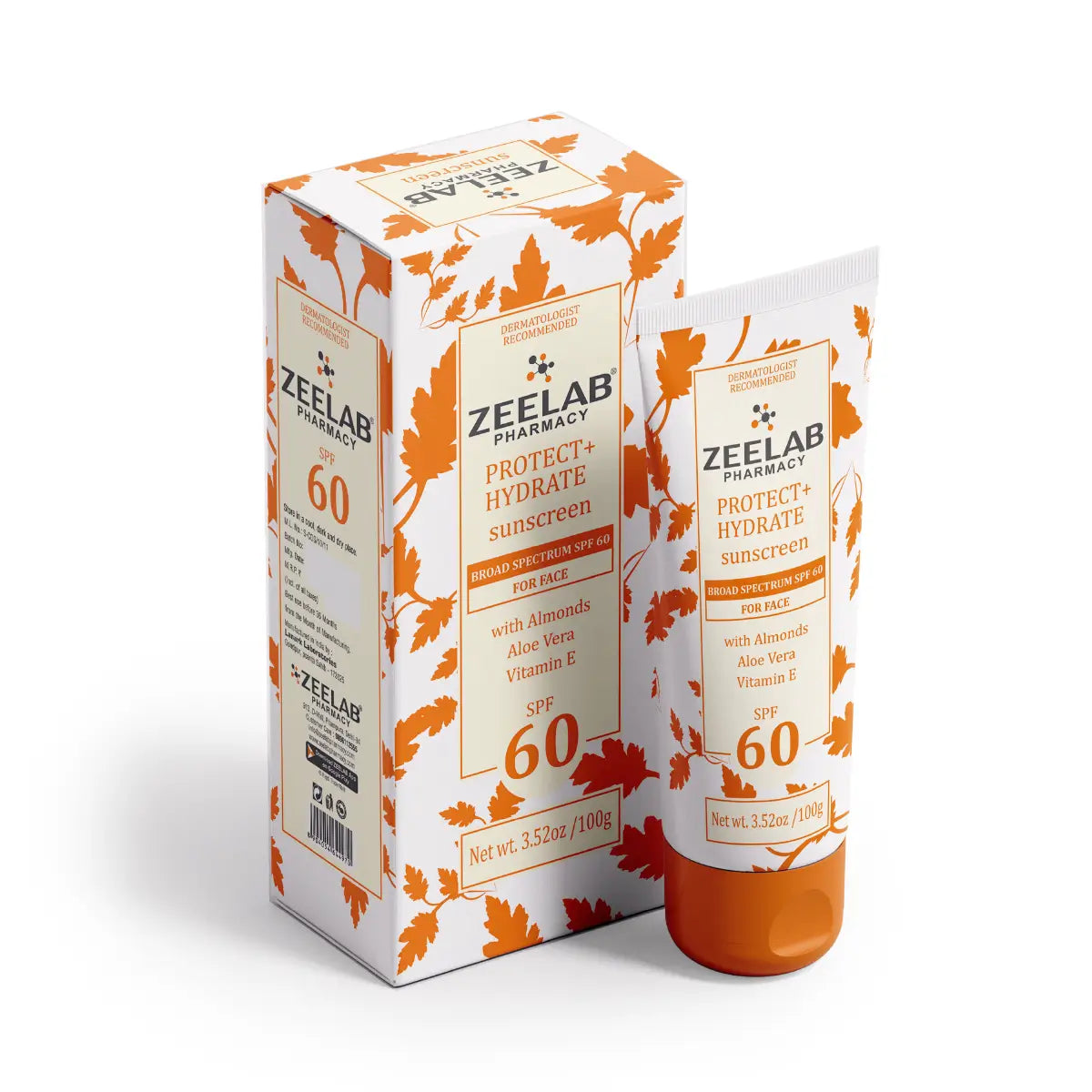 ZEELAB Sunscreen Lotion Protect + Hydrate SPF 60 | Broad Spectrum UVA/UVB Protection with Hydrating Formula | 100g