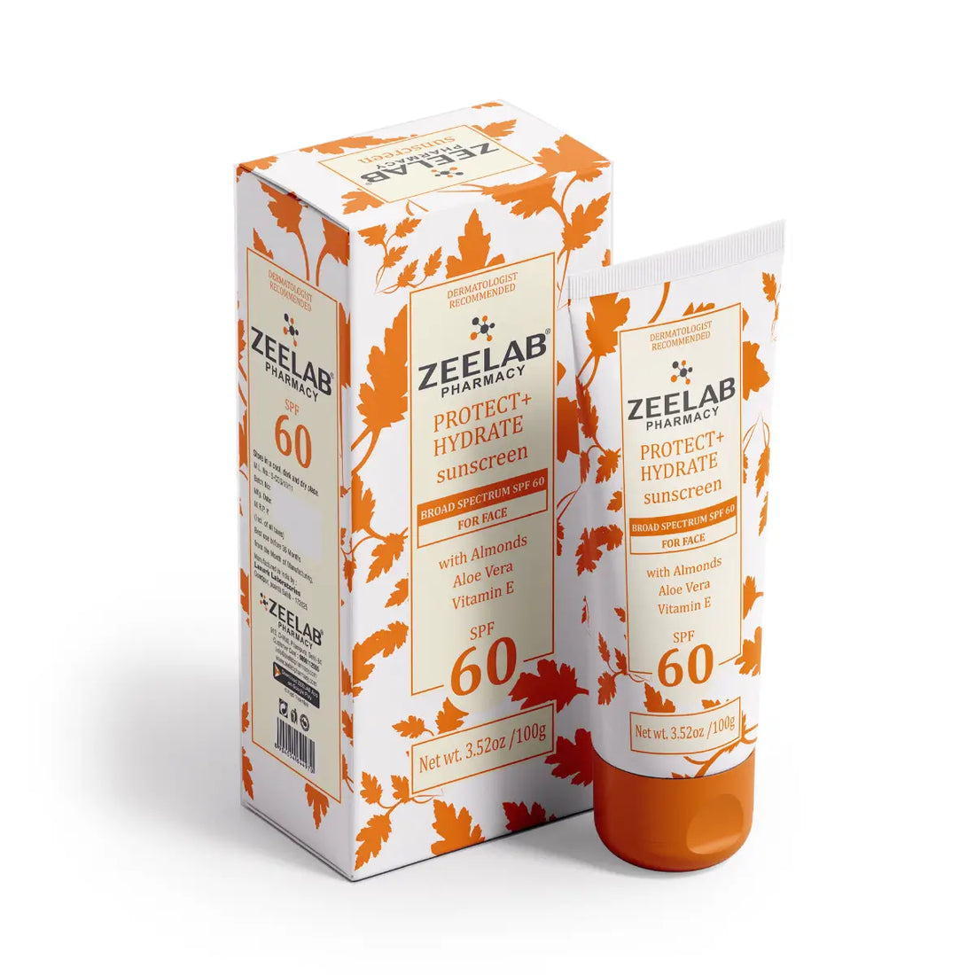 ZEELAB Sunscreen Lotion Protect + Hydrate SPF 60 | Broad Spectrum UVA/UVB Protection with Hydrating Formula | 100g