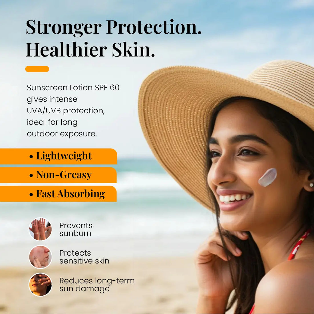 ZEELAB Sunscreen Lotion Protect + Hydrate SPF 60 | Broad Spectrum UVA/UVB Protection with Hydrating Formula | 100g