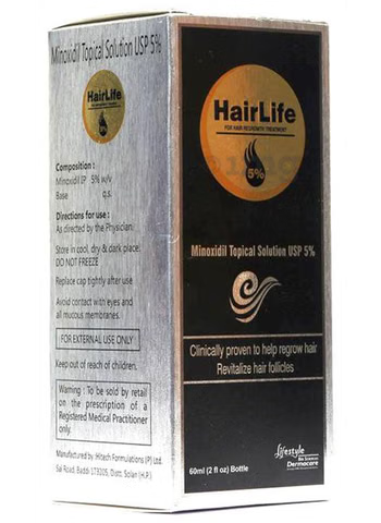 Hairlife 5% Minoxidil Topical Solution | Hair Regrowth Treatment for Men | 60ml