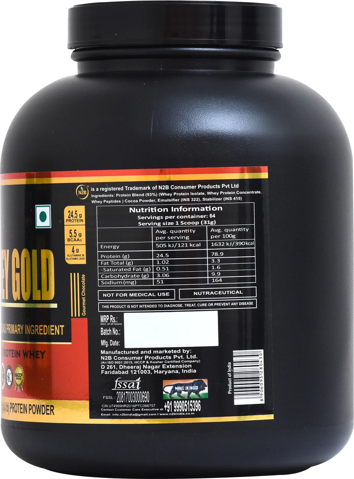 N2B 100% Whey Gold Protein Supplement Powder Weight Gainers/Mass Gainers