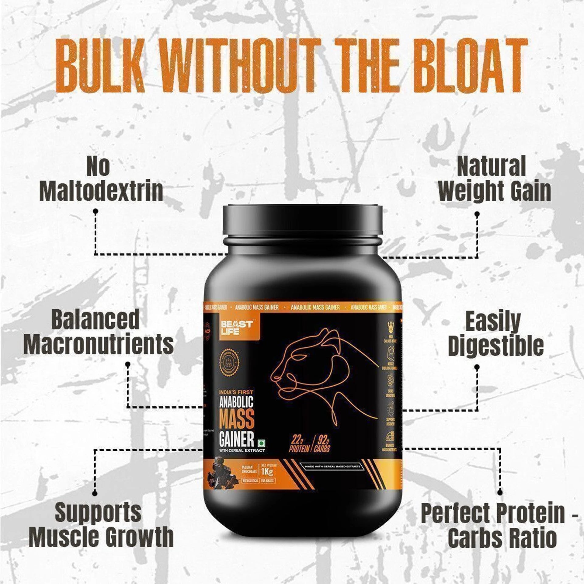 BeastLife High Rich Protein Gainer – No Maltodextrin (1kg)