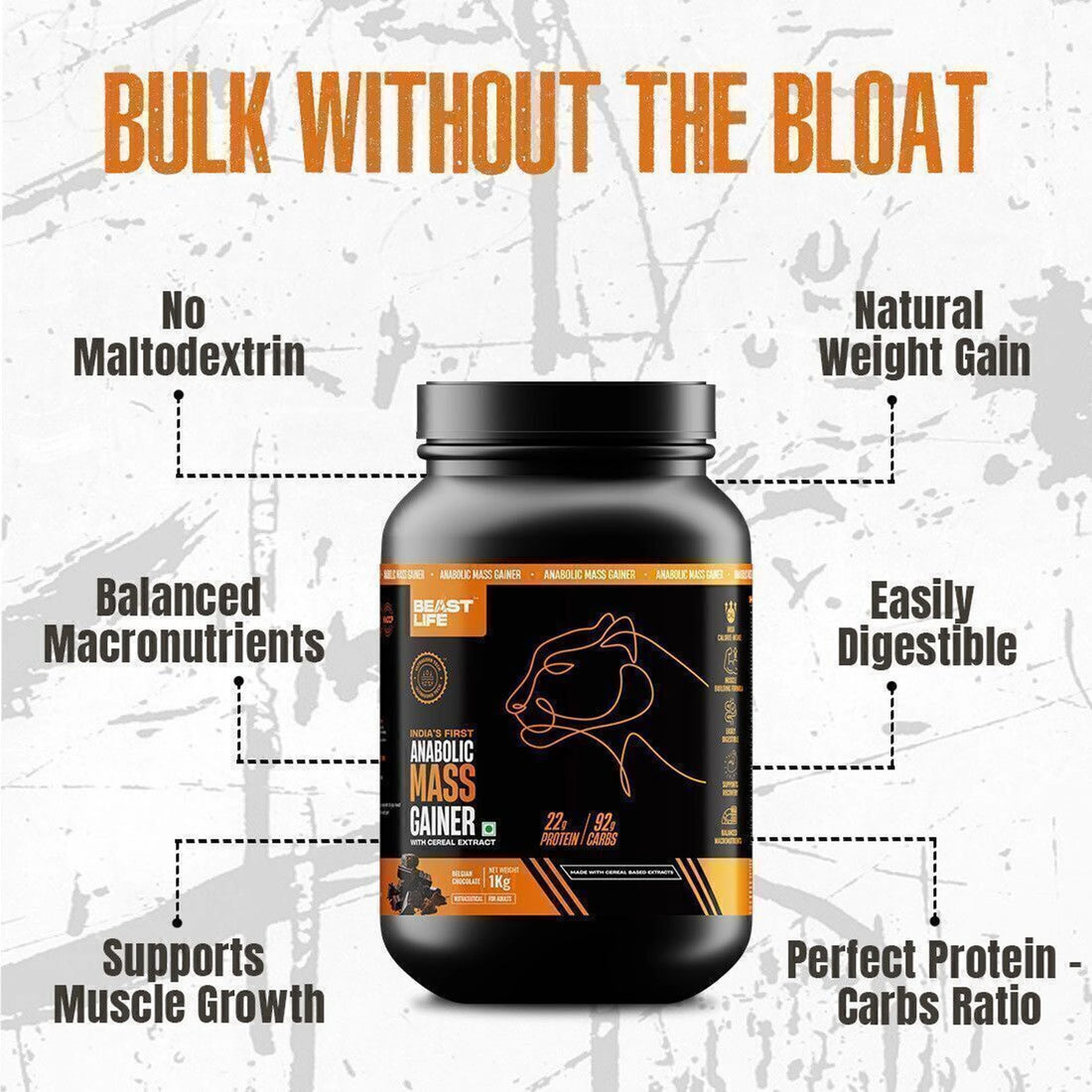 BeastLife High Rich Protein Gainer – No Maltodextrin (1kg)