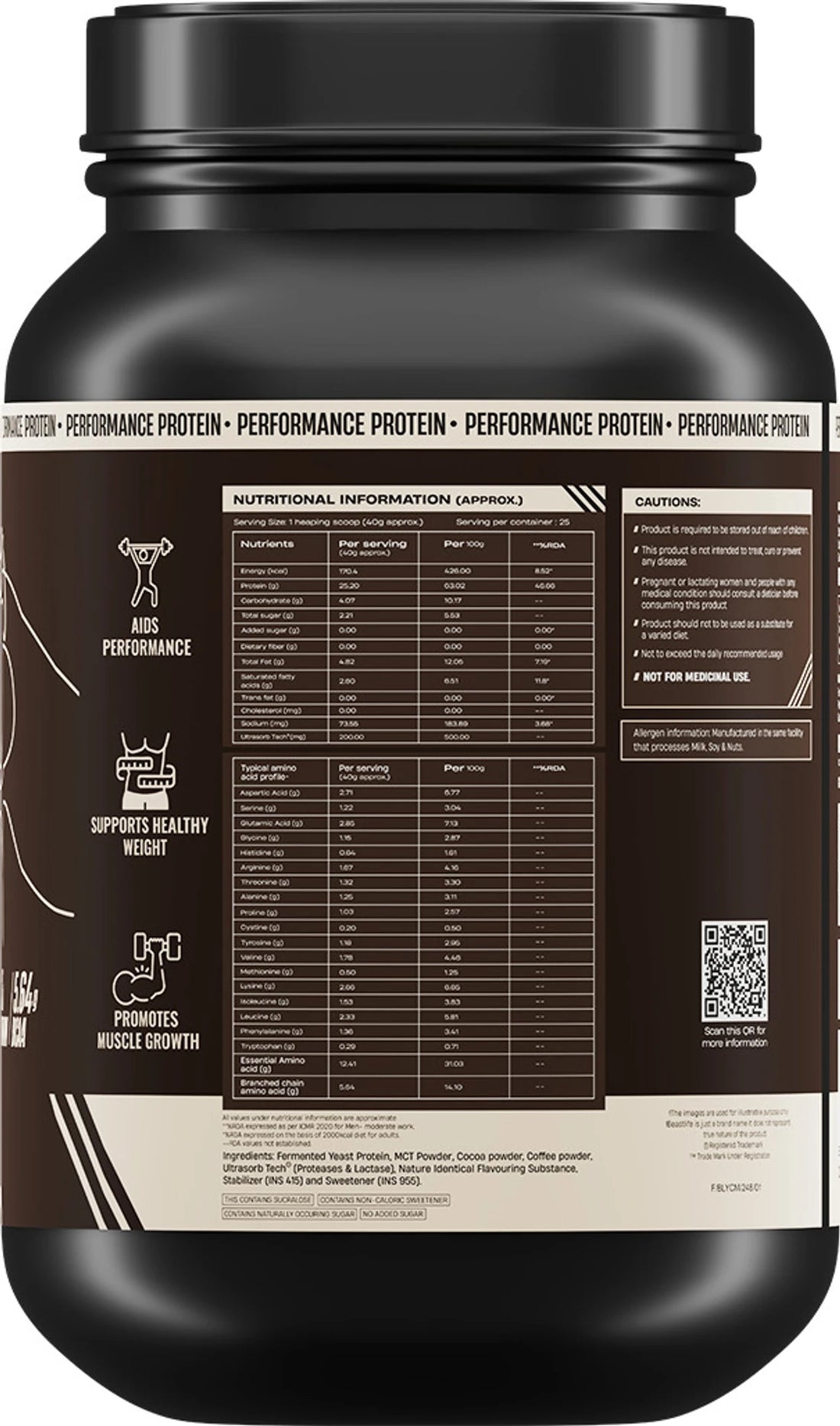 BeastLife Performance Protein Powder | Chocolate Flavor | 1kg & 2kg | 25g Protein & 5.64g BCAA Per Serving | Zero Added Sugar | Whey Protein Supplement | Special Offer ₹1499 & ₹2950